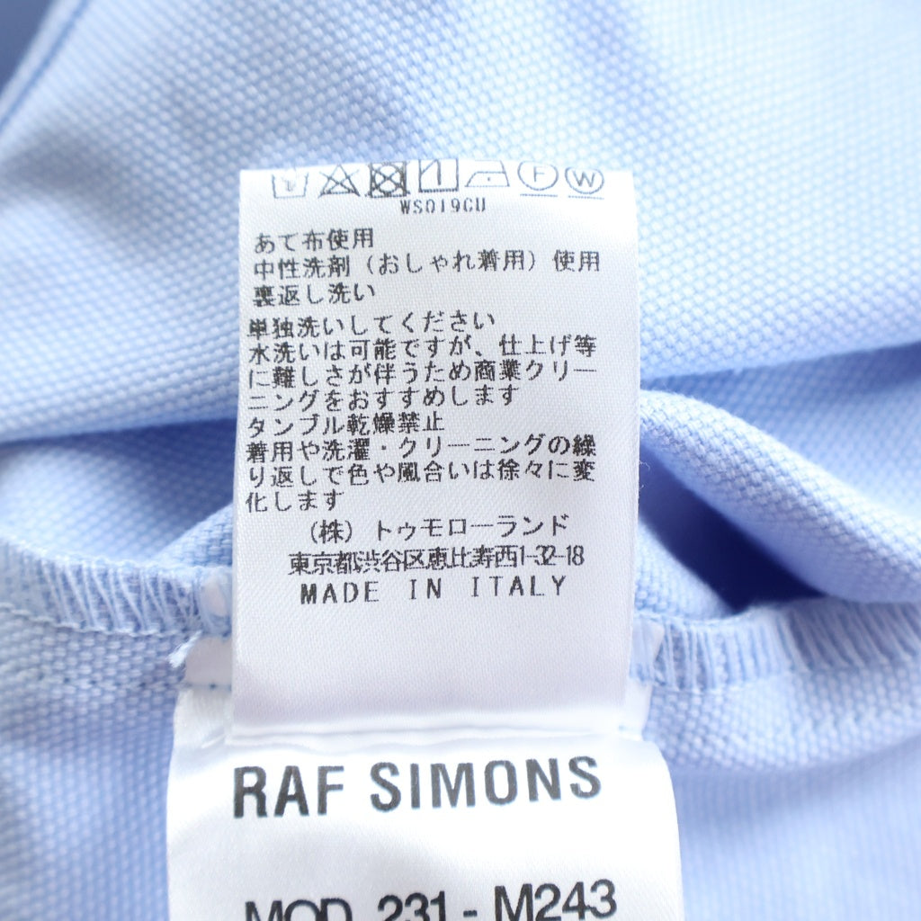 RAF SIMONS(ラフシモンズ) 23SS OVERSIZED DENIM SHIRT WITH LEATHER PATCH ロゴレザーパッチ デニムシャツ ライトブルー 231-M243