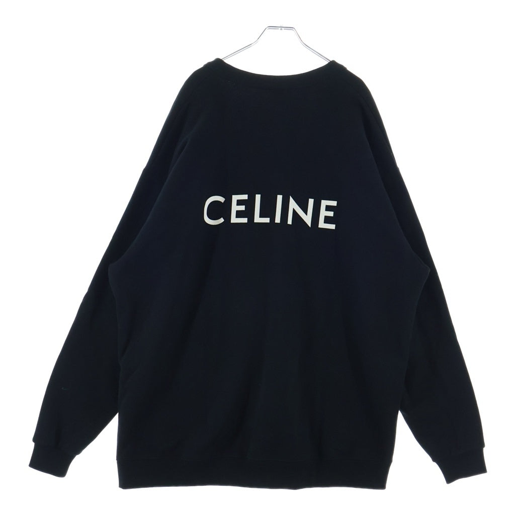 CELINE(セリーヌ) 22SS Oversized Cardigan In Cotton Fleece バックロゴ コットン カーディガン ブラック 2Y672670Q