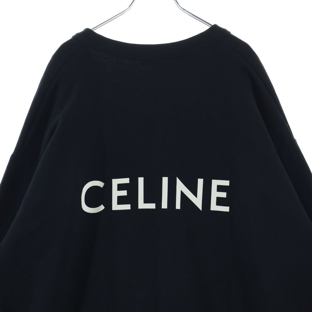 CELINE(セリーヌ) 22SS Oversized Cardigan In Cotton Fleece バックロゴ コットン カーディガン ブラック 2Y672670Q