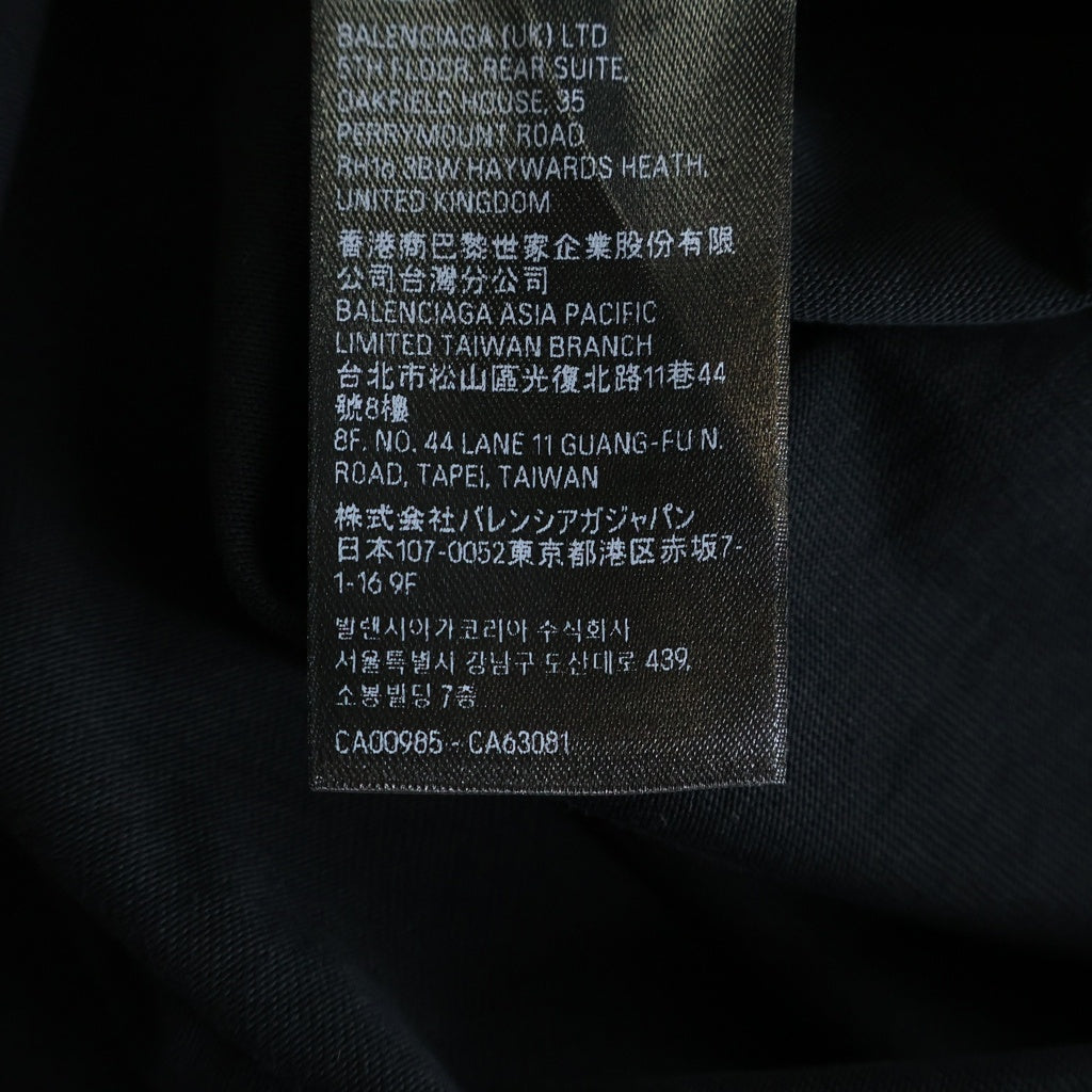 BALENCIAGA(バレンシアガ) 22SS Political Campaign Logo Gaffer Tee ポリティカル キャンペーン ロゴ ギャファー クルーネック 半袖Tシャツ ブラック 641675 TNVG1