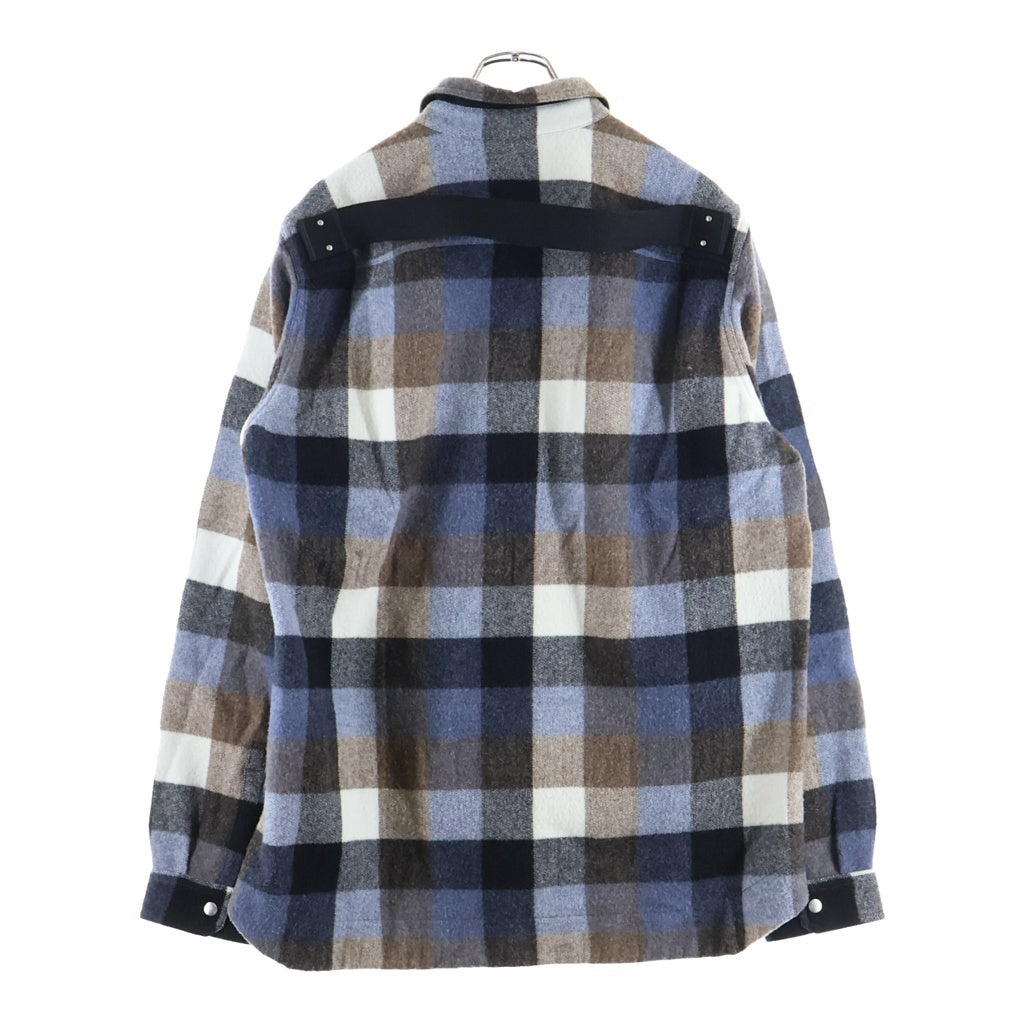 Rick Owens(リックオウエンス) 24AW OUTER SHIRT RU02D6729-WLDP 長袖チェック柄 シャツ ジャケット ブラウン