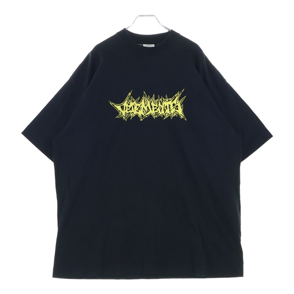 VETEMENTS(ヴェトモン) LivingLegend 両面プリント クルーネック半袖Tシャツ ショートスリーブカットソー ブラック