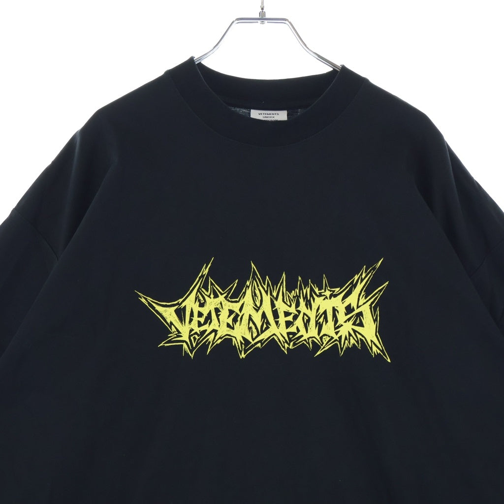 VETEMENTS(ヴェトモン) LivingLegend 両面プリント クルーネック半袖Tシャツ ショートスリーブカットソー ブラック