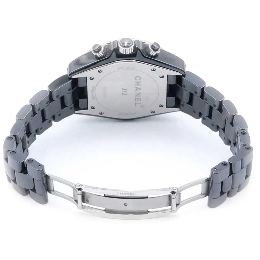 CHANEL(シャネル) J12 クロノグラフ 黒文字盤 9Pダイヤ セラミック 自動巻き 腕時計 ブラック H2419