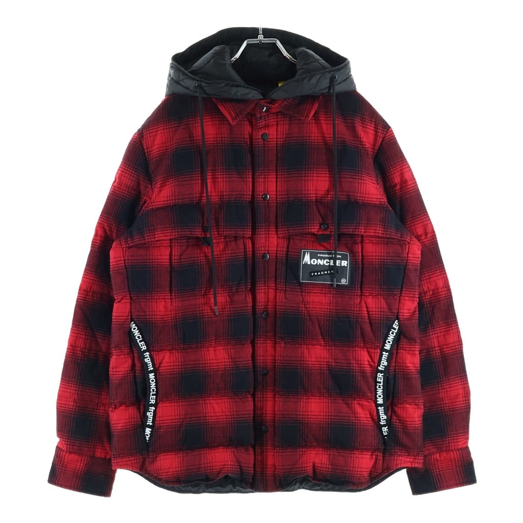 MONCLER(モンクレール) ×FRGMT FRAGMENT フラグメント DANVER チェック ダウンジャケット レッド/ブラック F209U1B51310 F209U1B5131