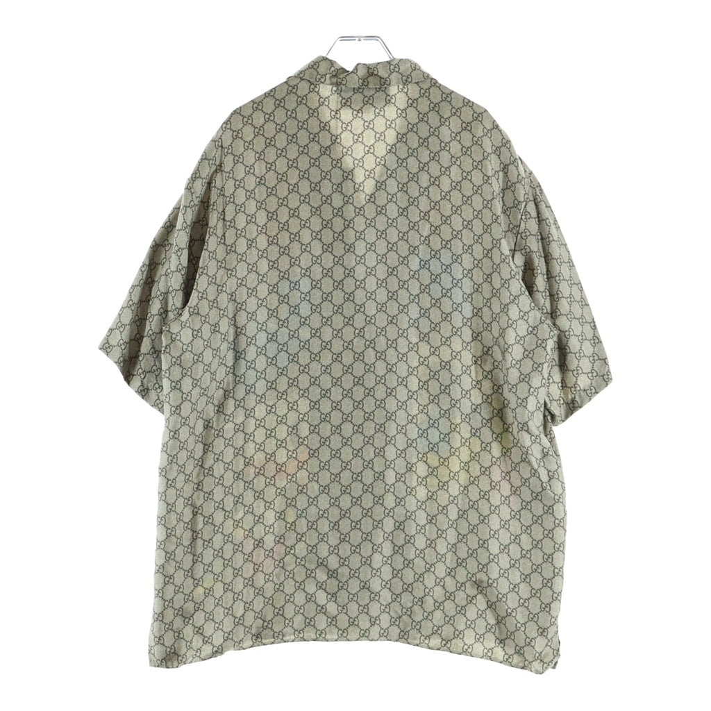 GUCCI(グッチ) ×Disney Flash Print Silk Short Sleeve Shirt ディズニー フラッシュプリント シルク 半袖シャツ GGスプリーム ベージュ 646446 ZAGCN