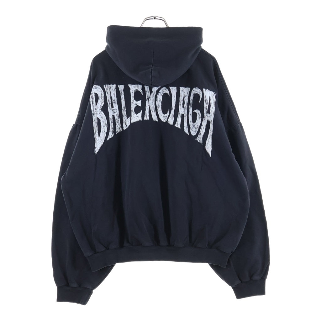 BALENCIAGA(バレンシアガ) 24SS トロピカルロゴプリント プルオーバーパーカー ブラック 761458 TPVM1