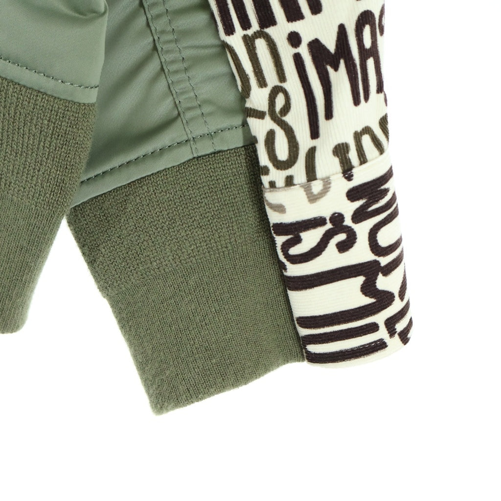 Sacai(サカイ) Message Print Hybrid Shirt MA-1 メッセージプリント ナイロン切替 コーデュロイシャツジャケット カーキ 21-02656M