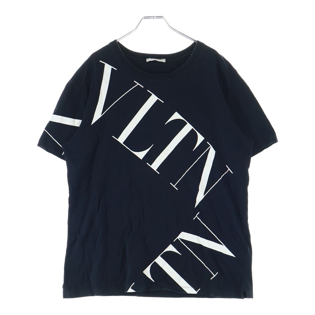 VALENTINO(ヴァレンティノ) フロントロゴプリント クルーネック 半袖Tシャツ ブラック