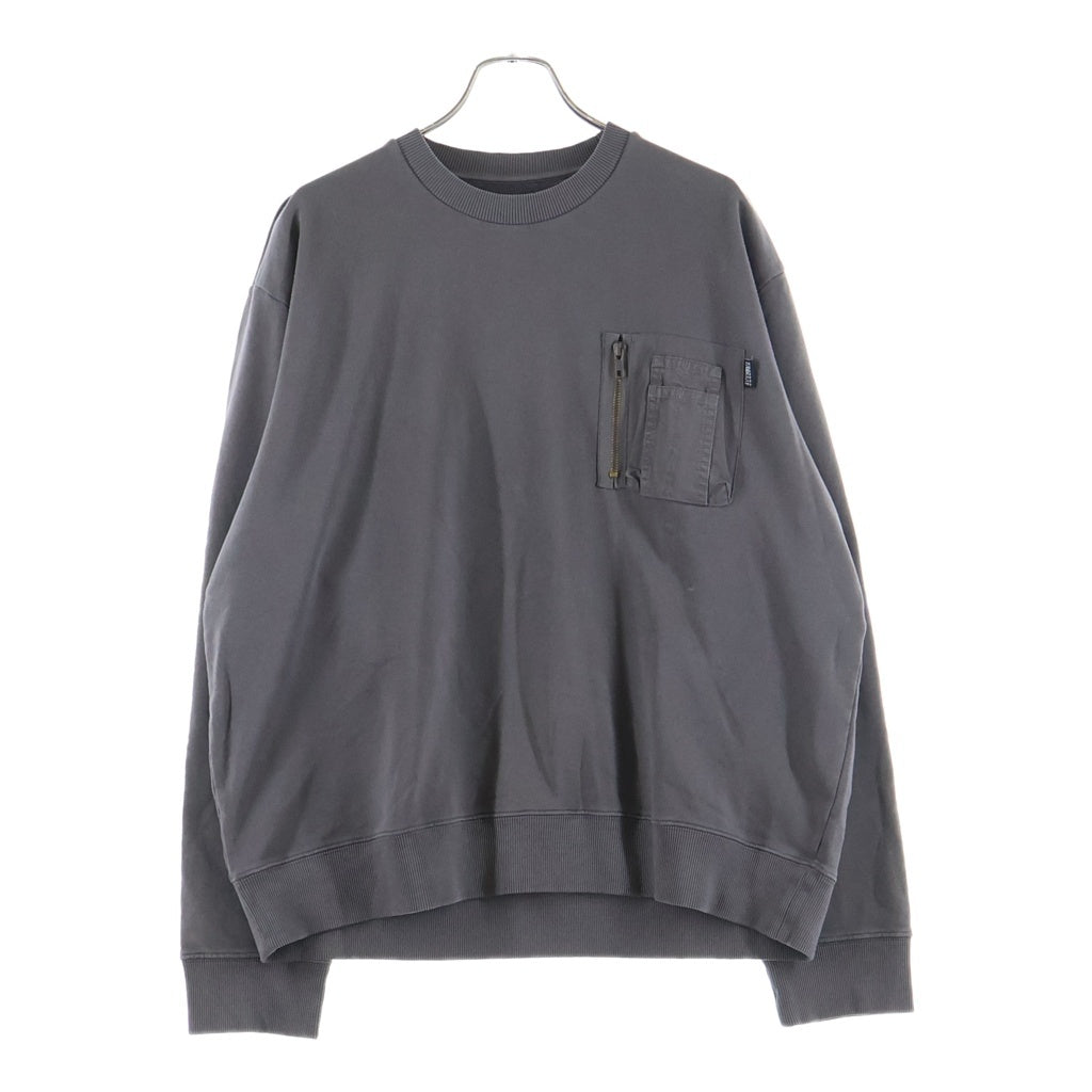 MM6 Maison Margiela(エムエムシックスメゾンマルジェラ) ユーティリティポケット クルーネックスウェットトレーナー グレー SH0GU0038 M25024