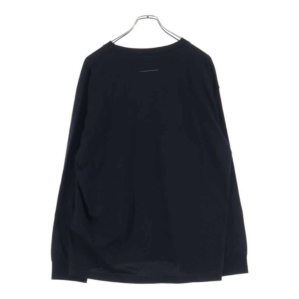MM6 Maison Margiela(エムエムシックスメゾンマルジェラ) ロゴパッチ クルーネック長袖Tシャツ ロングスリーブカットソー ブラック SH0NH0023 M20170