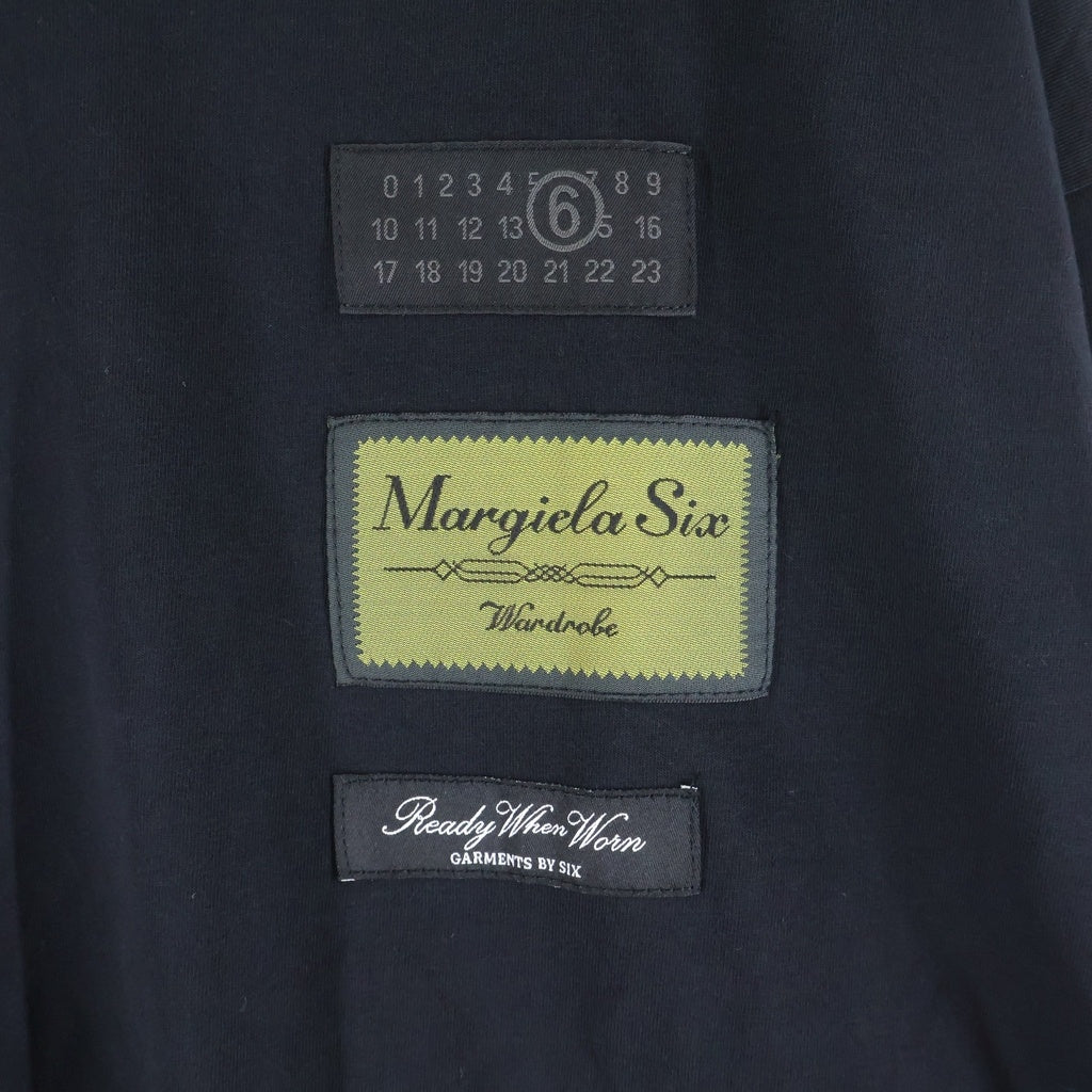 MM6 Maison Margiela(エムエムシックスメゾンマルジェラ) ロゴパッチ クルーネック長袖Tシャツ ロングスリーブカットソー ブラック SH0NH0023 M20170