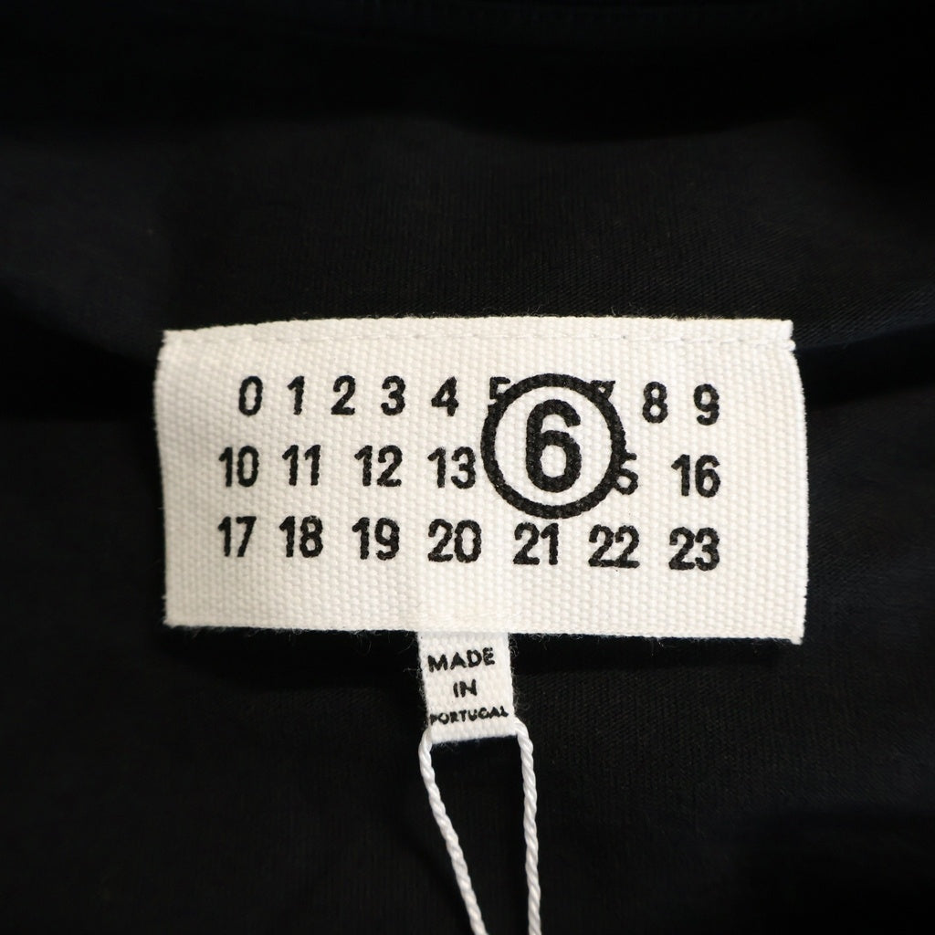 MM6 Maison Margiela(エムエムシックスメゾンマルジェラ) ロゴパッチ クルーネック長袖Tシャツ ロングスリーブカットソー ブラック SH0NH0023 M20170