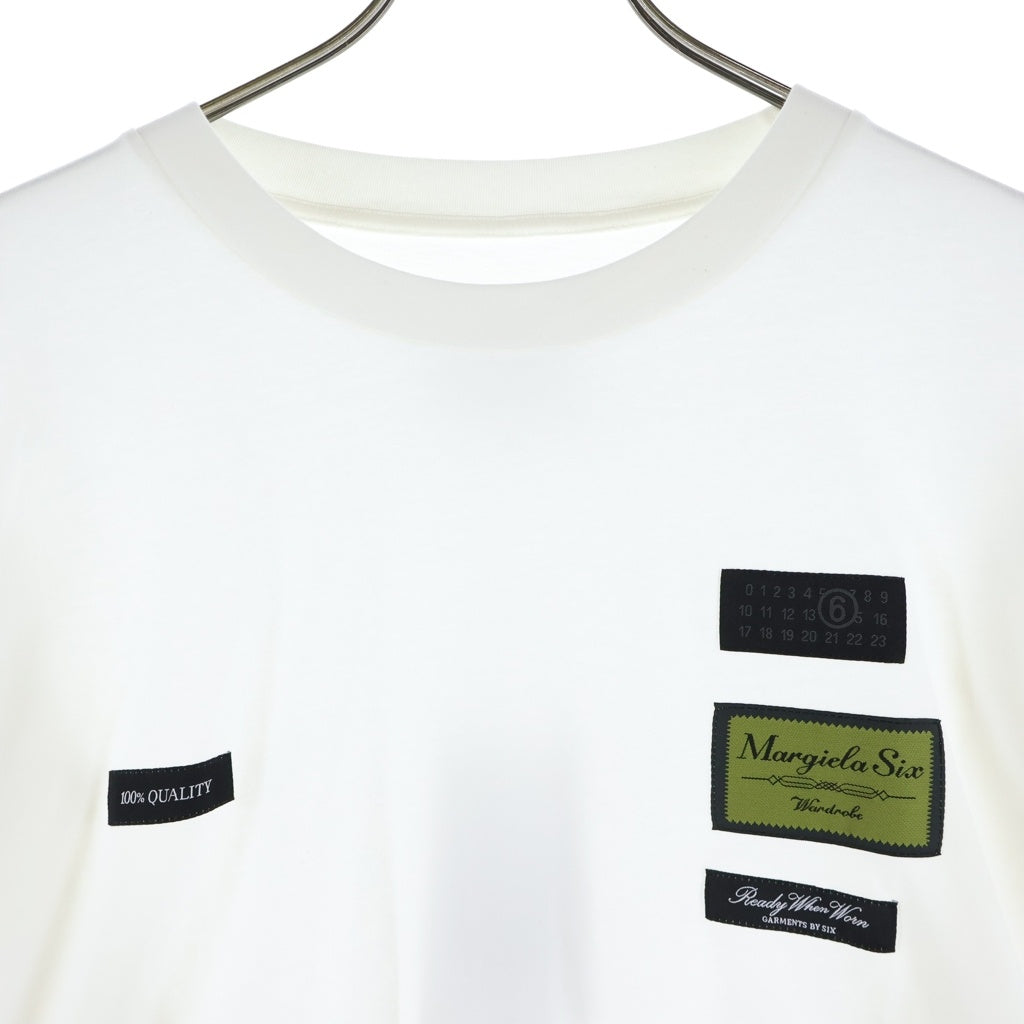 MM6 Maison Margiela(エムエムシックスメゾンマルジェラ) ロゴパッチ クルーネック長袖Tシャツ ロングスリーブカットソー ホワイト SH0NH0023 M20170