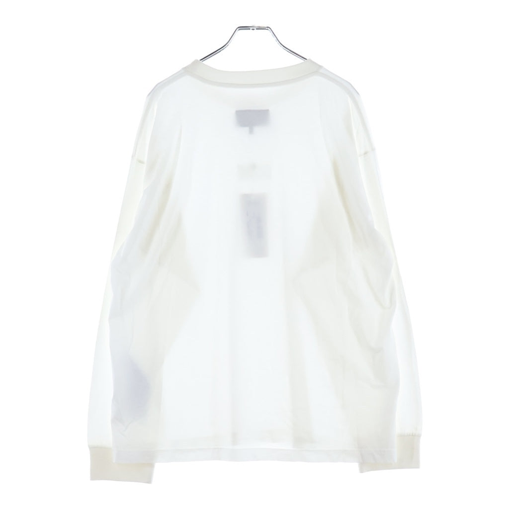 MM6 Maison Margiela(エムエムシックスメゾンマルジェラ) 25AW ナンバリングロゴ クルーネック長袖Tシャツ ロングスリーブカットソー ホワイト SH0GC0034 S24312