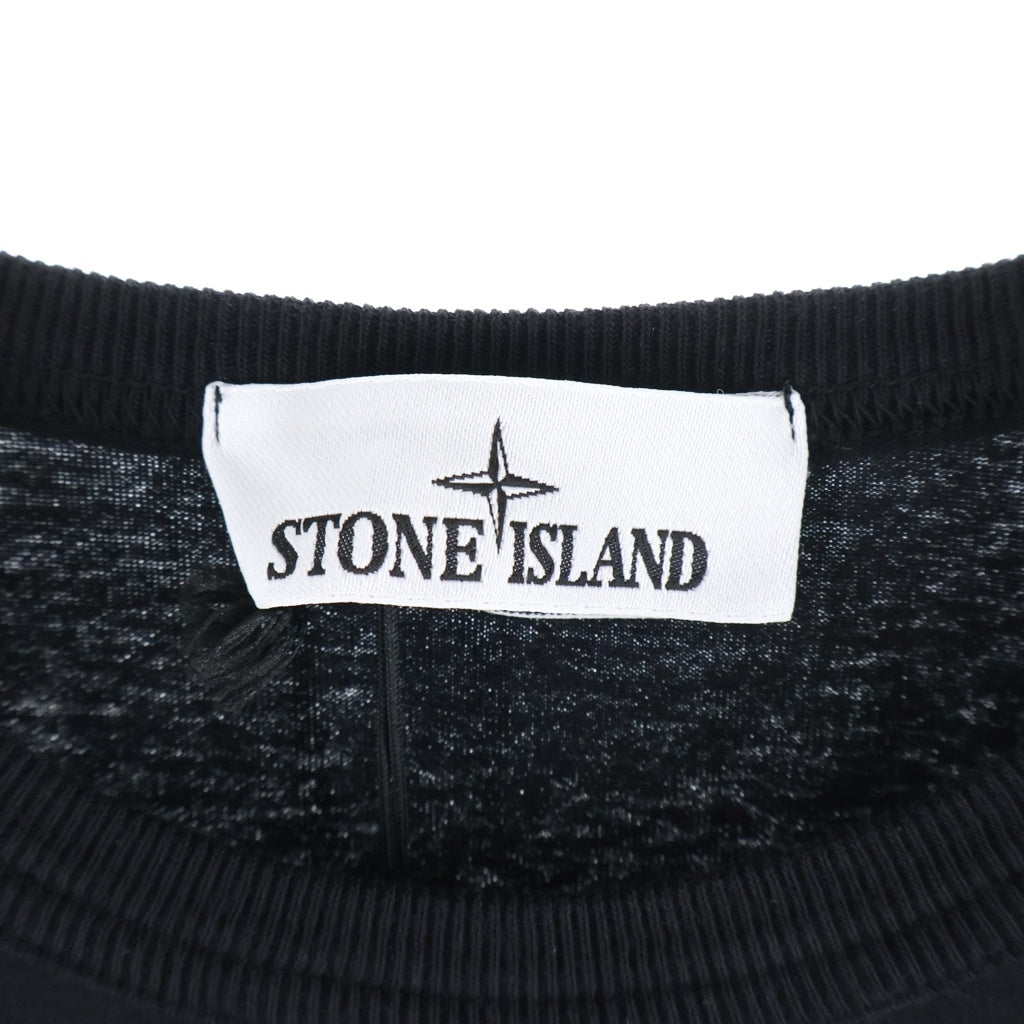 STONE ISLAND(ストーンアイランド) T-SHIRT M/LUNGA フロントプリント クルーネック長袖Tシャツ ロングスリーブカットソー ブラック L1S152100003S0292