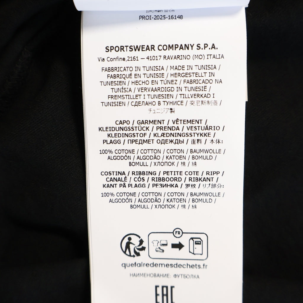 STONE ISLAND(ストーンアイランド) T-SHIRT M/LUNGA フロントプリント クルーネック長袖Tシャツ ロングスリーブカットソー ブラック L1S152100003S0292