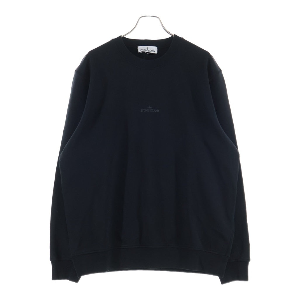 STONE ISLAND(ストーンアイランド) フロントロゴプリント バックコンパスロゴ クルーネックスウェットトレーナー ブラック K1S156100665