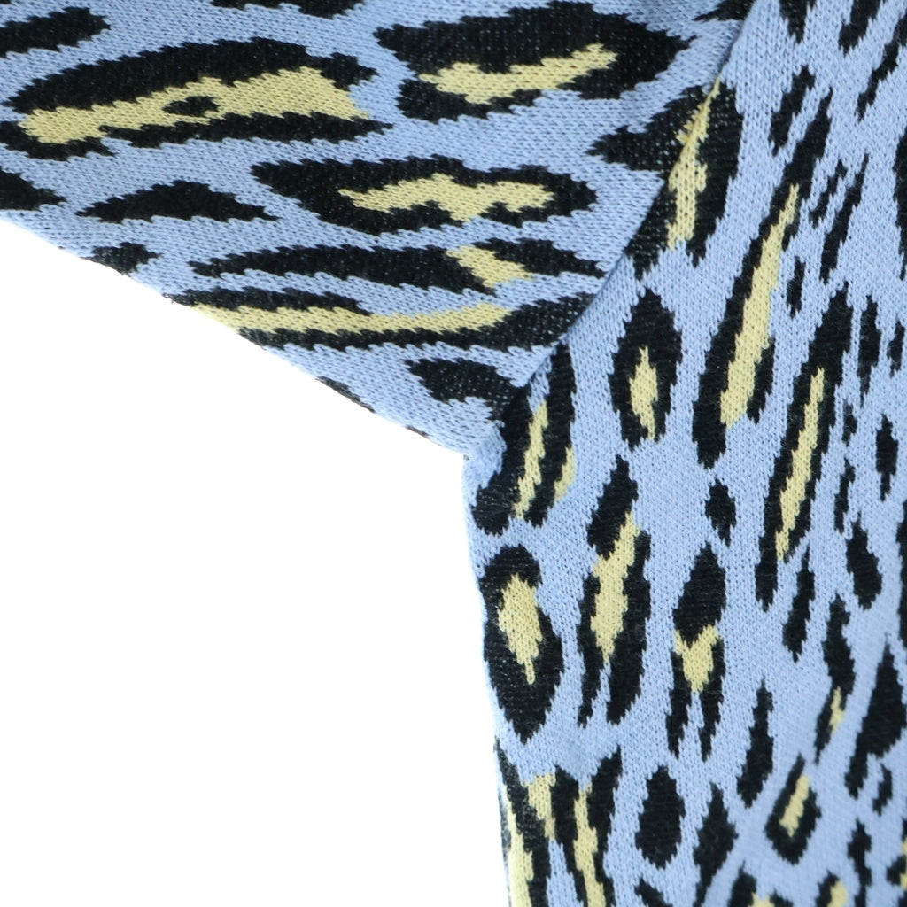 WACKO MARIA(ワコマリア) LEOPARD JACQUARD KNIT CARDIGAN レオパード ニット カーディガン ライトブルー WMK-KN28
