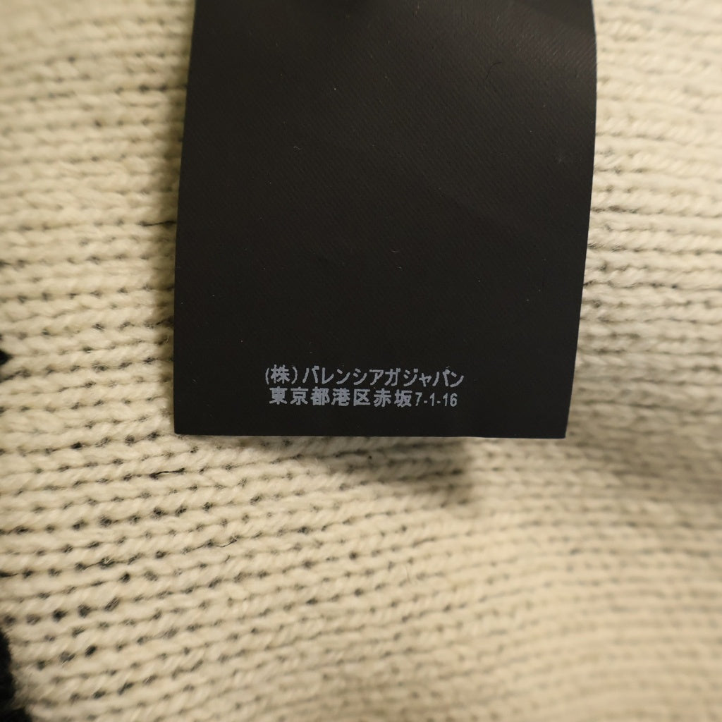 BALENCIAGA(バレンシアガ) ロゴ総柄 ウール混 クルーネック 長袖ニット セーター ブラック 529060 T1471