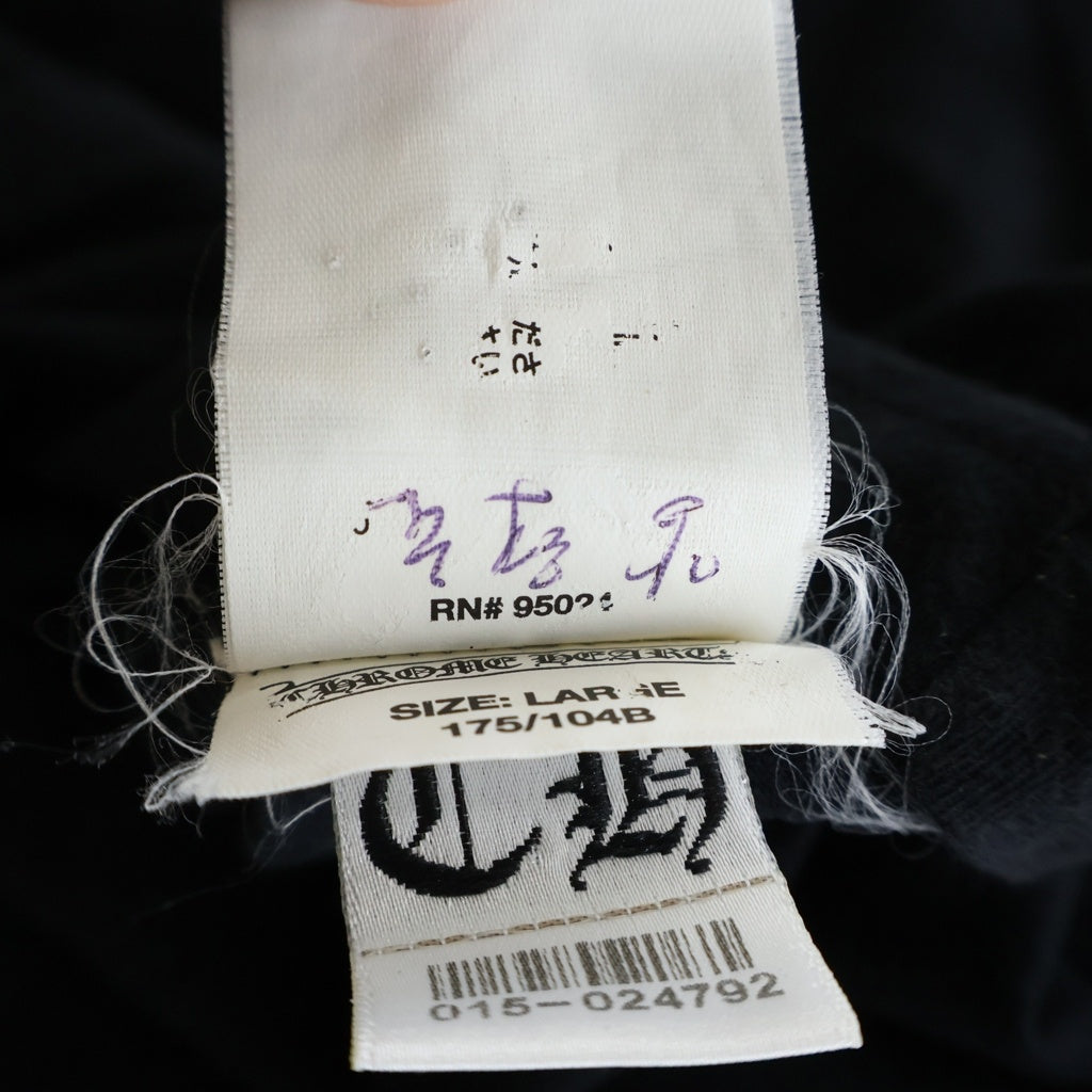 CHROME HEARTS(クロムハーツ) BACK HORSESHOE CEMETERY CROSS バック ホースシュー セメタリークロスプリント クルーネック半袖Tシャツ ブラック