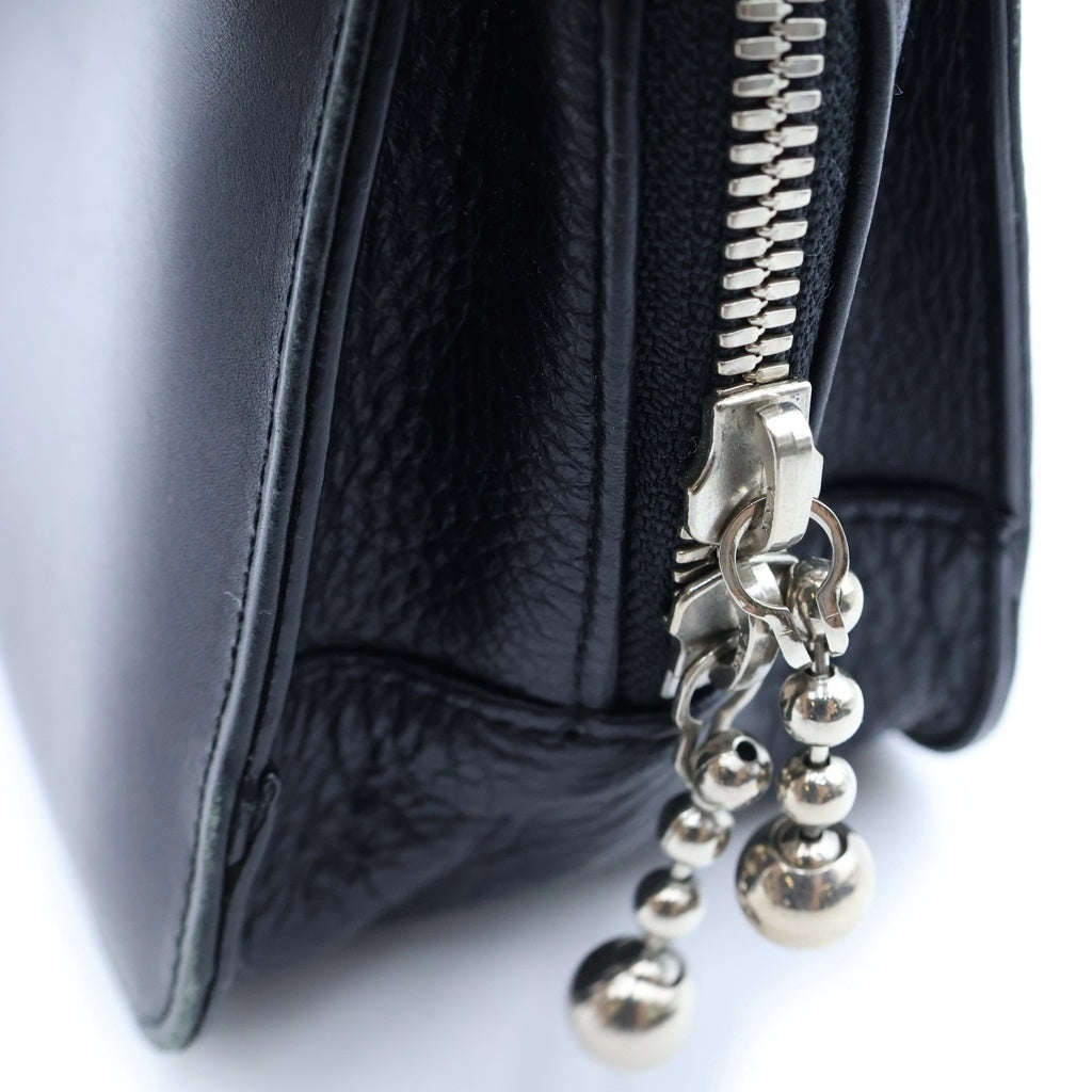 beautiful people(ビューティフルピープル) ERIN square duffle bag small エリン スクエア ダッフル バッグ スモール レザー ハンドバッグ ブラック レディース