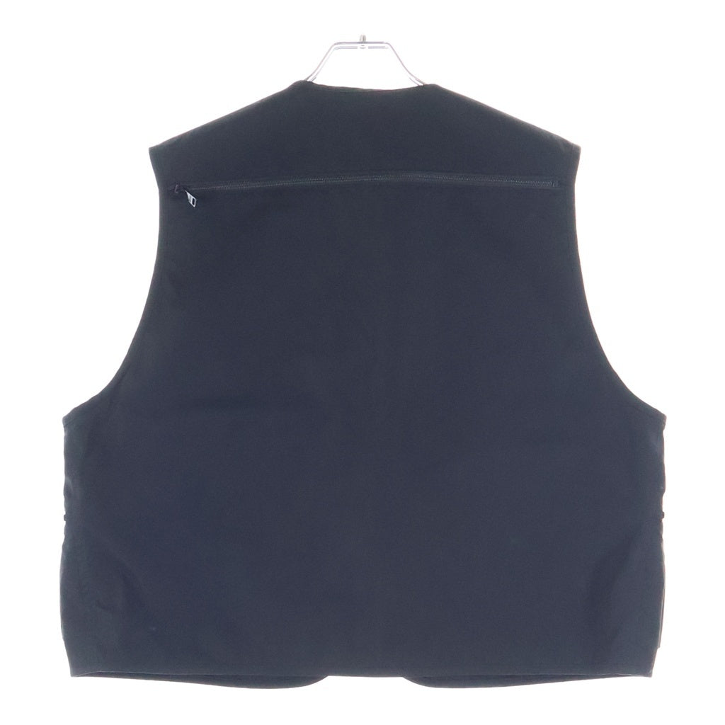 PRADA(プラダ) 24SS Re-nylon リナイロン トライアングルロゴプレート マルチポケット ジップアップ ベスト ブラック SGC499 SWMO