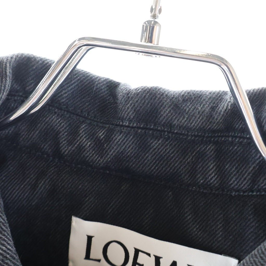 LOEWE(ロエベ) レザーポケット デニムワークジャケット Gジャン ブラック H526Y50W23