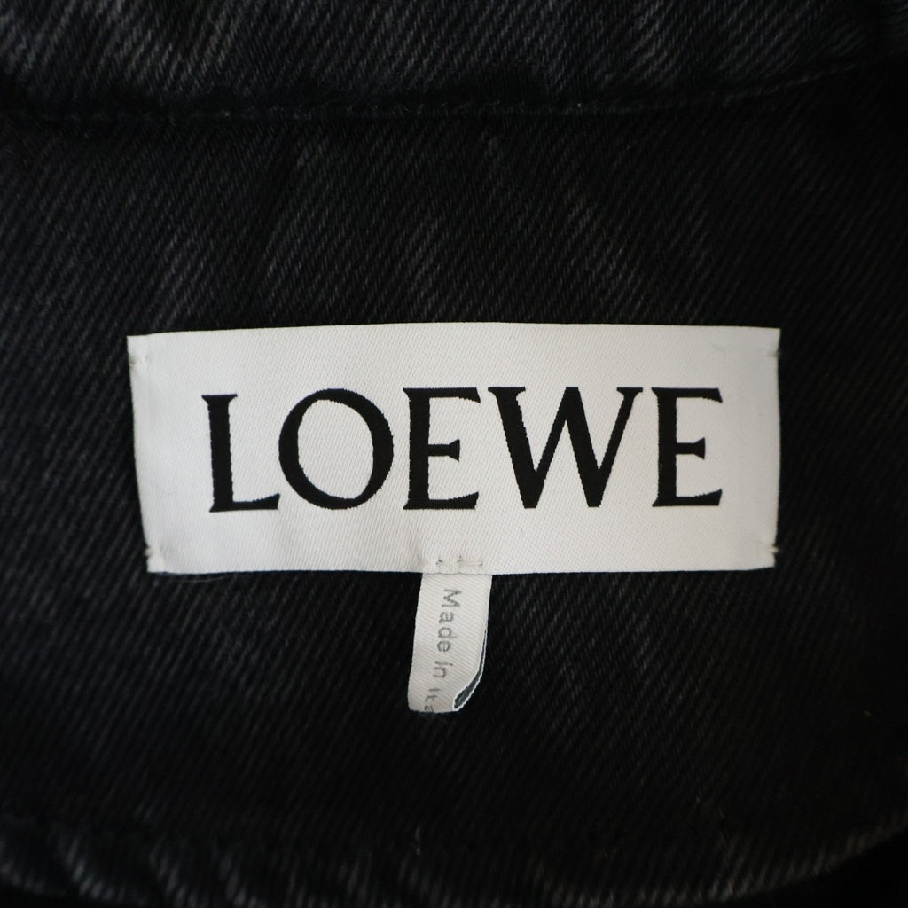 LOEWE(ロエベ) レザーポケット デニムワークジャケット Gジャン ブラック H526Y50W23