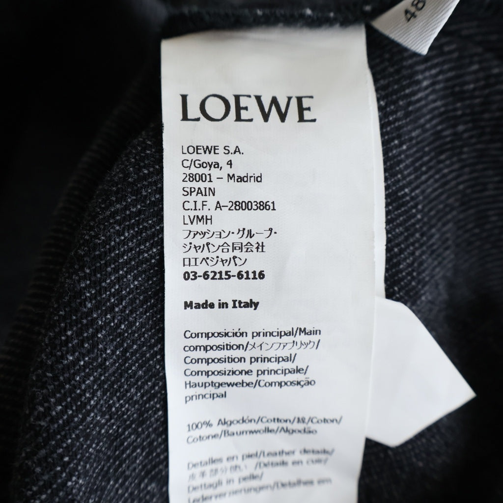LOEWE(ロエベ) レザーポケット デニムワークジャケット Gジャン ブラック H526Y50W23