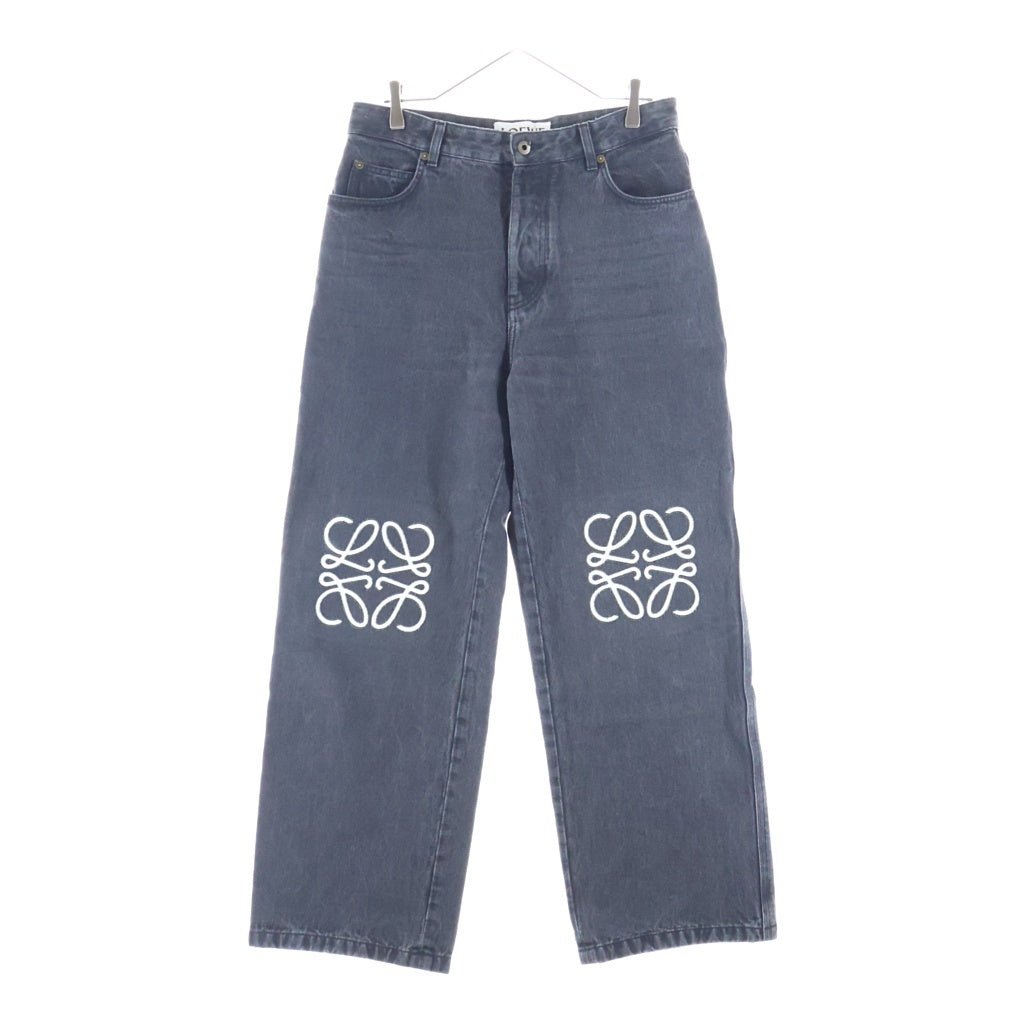 LOEWE(ロエベ) ANAGRAM BAGGY JEANS アナグラム刺繍 バギーパンツ デニムパンツ ブラック H526Y11W62
