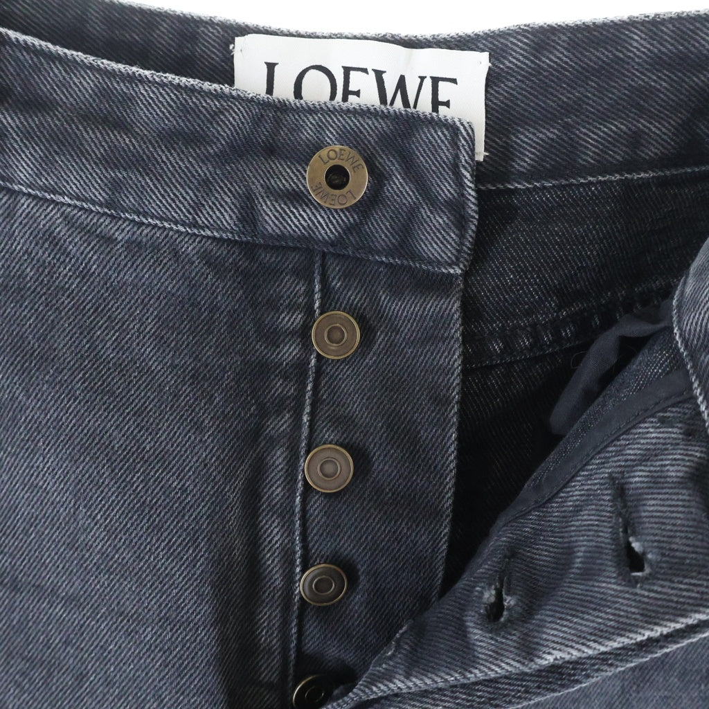 LOEWE(ロエベ) ANAGRAM BAGGY JEANS アナグラム刺繍 バギーパンツ デニムパンツ ブラック H526Y11W62