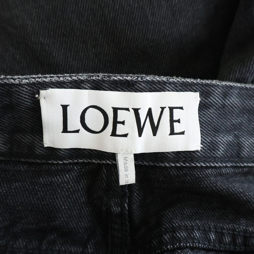 LOEWE(ロエベ) ANAGRAM BAGGY JEANS アナグラム刺繍 バギーパンツ デニムパンツ ブラック H526Y11W62