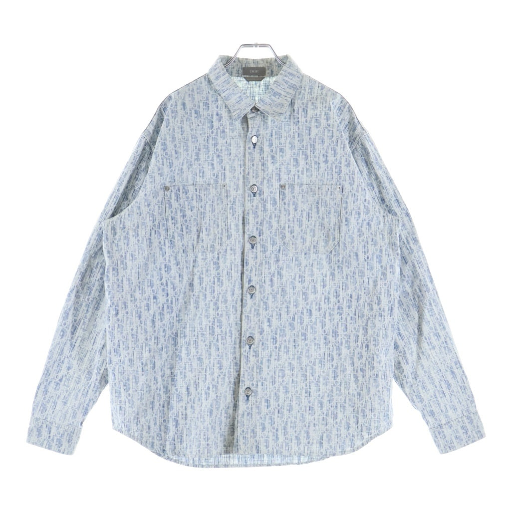 DIOR(ディオール) 20AW オブリーク柄 長袖シャツ ホワイト/ブルー 013D585BY989