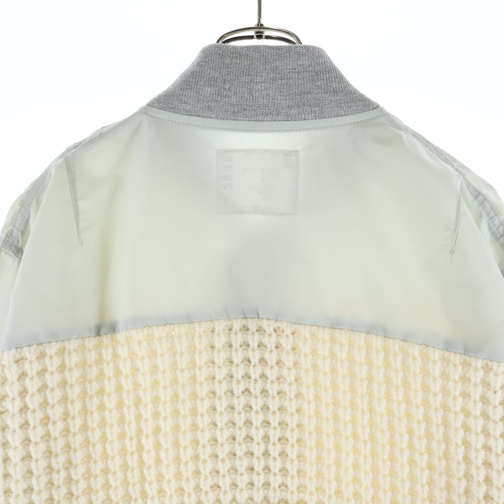 Sacai(サカイ) 21AW FAUX SHEARLING NYLON TWILL BLOUSON フェイクシェアリング ナイロンツイルブルゾン ジップアップジャケット 21-02635M