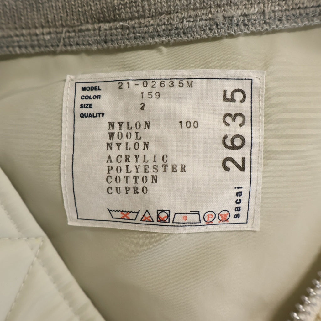 Sacai(サカイ) 21AW FAUX SHEARLING NYLON TWILL BLOUSON フェイクシェアリング ナイロンツイルブルゾン ジップアップジャケット 21-02635M
