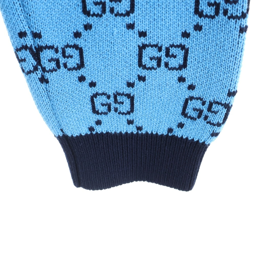 GUCCI(グッチ) GG総柄 長袖ニットカーディガン ブルー 661156 XKBXI
