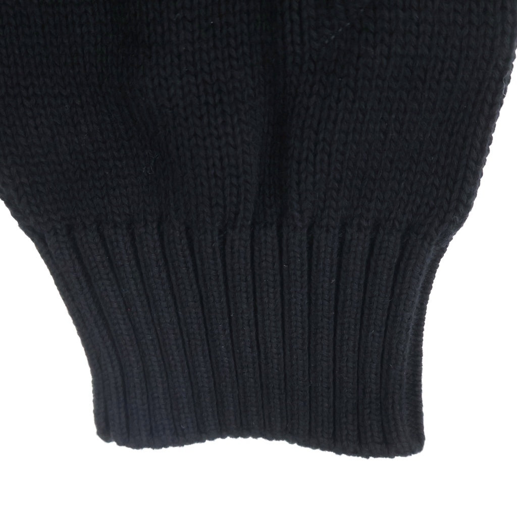 OFF-WHITE(オフホワイト) 3D DIAG KNIT HOODIE ダイアゴナル ニット フーディ バックアローロゴ プルオーバーパーカー ブラック OMHU002S23KNI001