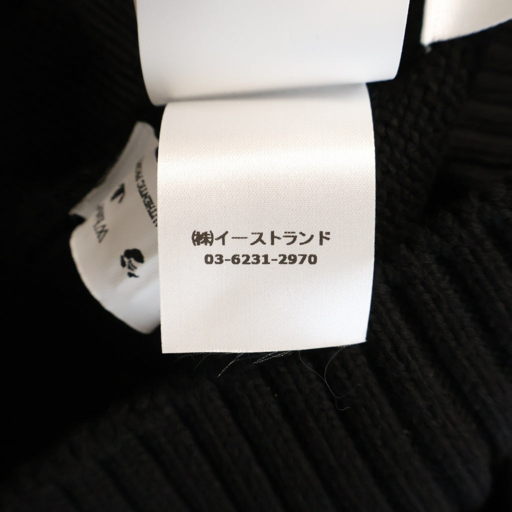 OFF-WHITE(オフホワイト) 3D DIAG KNIT HOODIE ダイアゴナル ニット フーディ バックアローロゴ プルオーバーパーカー ブラック OMHU002S23KNI001