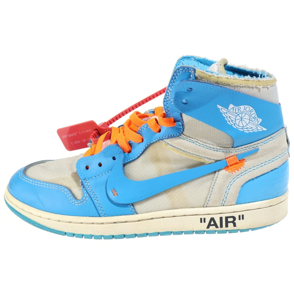 OFF-WHITE(オフホワイト) ×OFF-WHITE AIR JORDAN 1 POWDER BLUE UNC オフホワイト エアジョーダン1 パウダーブルー ハイカットスニーカー ホワイト/ブルー US9.5/27.5cm AQ0818-148