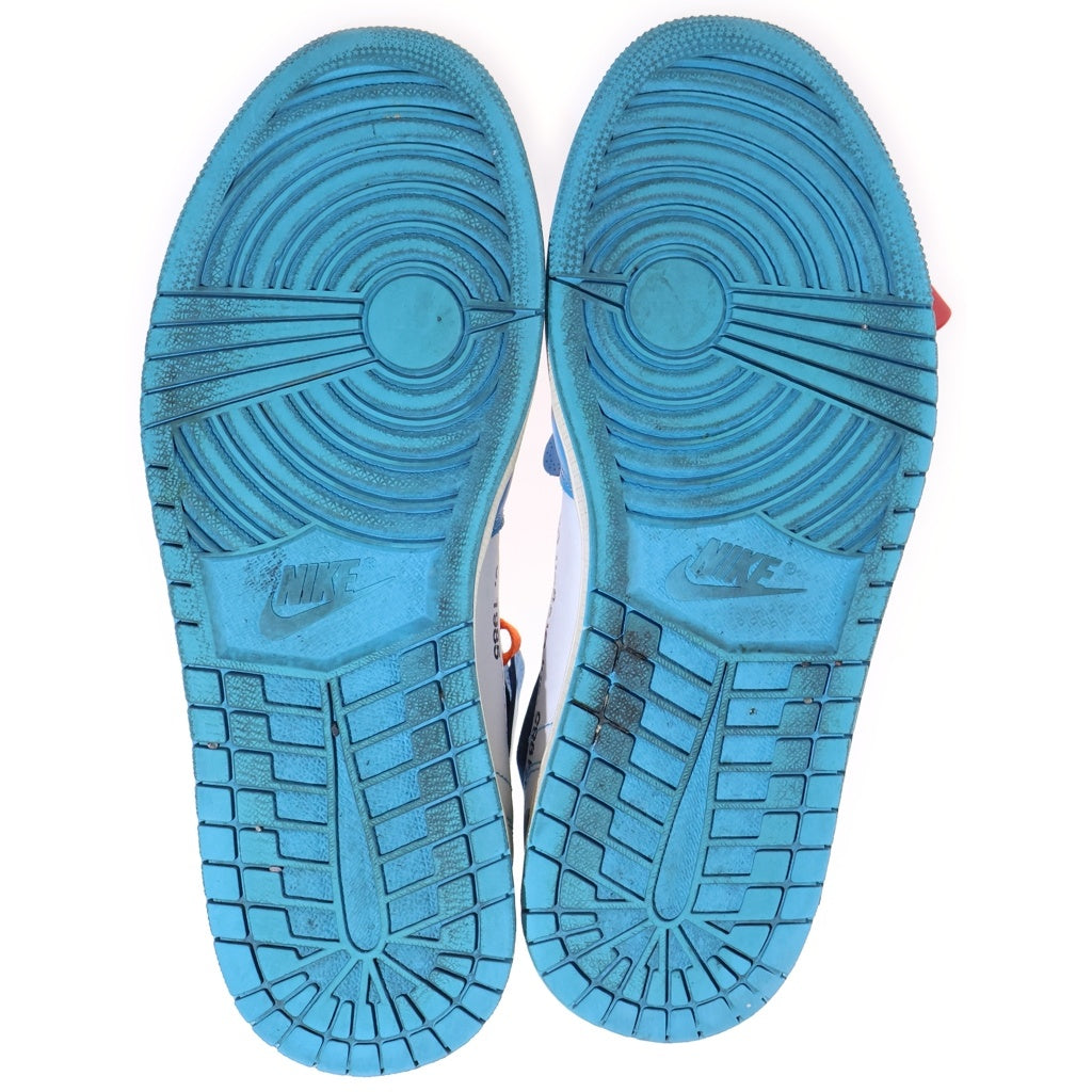 OFF-WHITE(オフホワイト) ×OFF-WHITE AIR JORDAN 1 POWDER BLUE UNC オフホワイト エアジョーダン1 パウダーブルー ハイカットスニーカー ホワイト/ブルー US9.5/27.5cm AQ0818-148