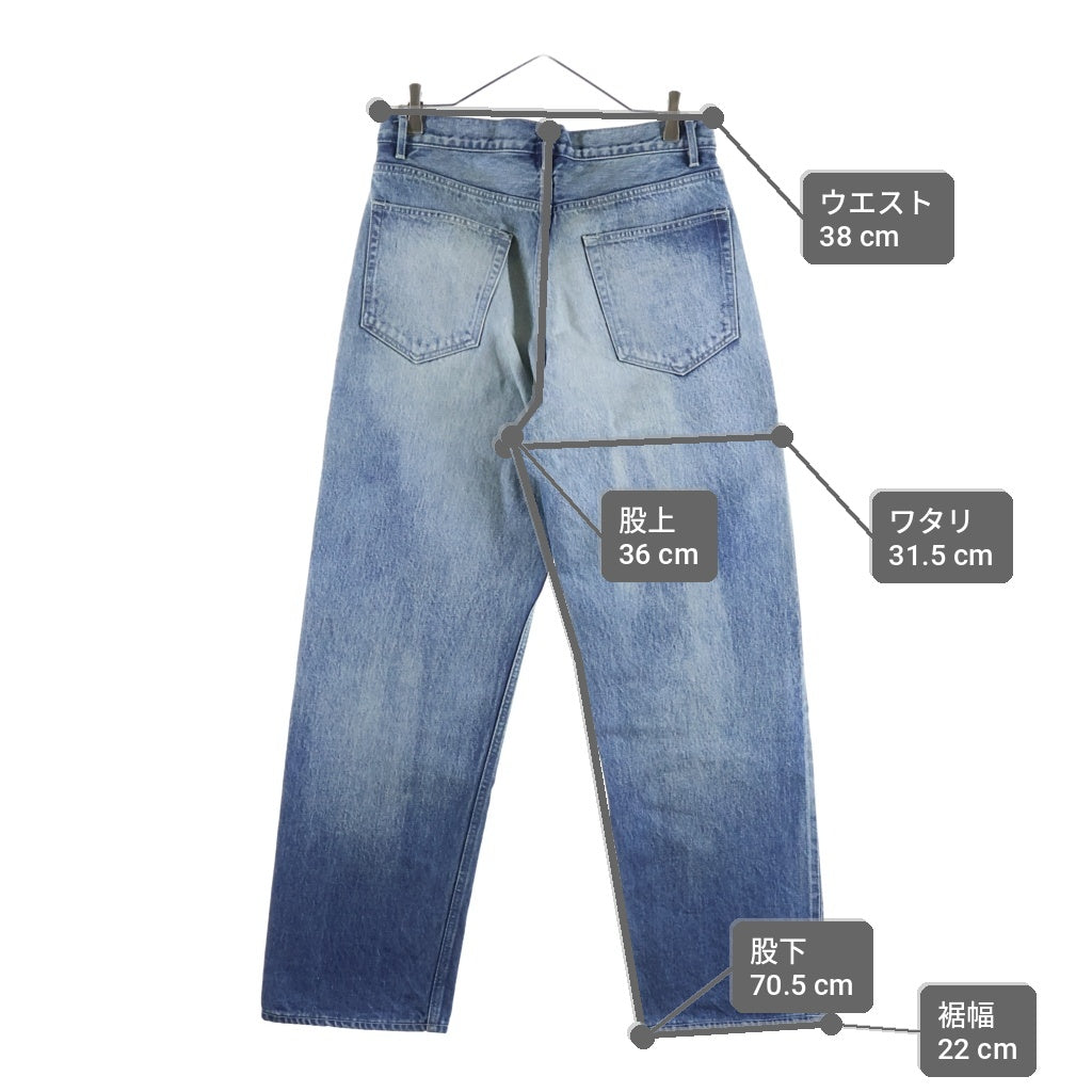 AURALEE(オーラリー) SELVEDGE FADED HEAVY DENIM WIDE PANTS セルビッチ フェイデッド ヘビー デニム ワイド パンツ インディゴ A25AP03DH