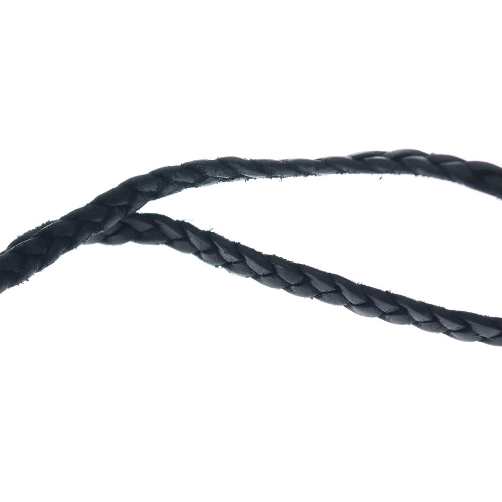 CHROME HEARTS(クロムハーツ) LEATHER BRAID スクロールレザーブレード ネックレス ブラック/シルバー