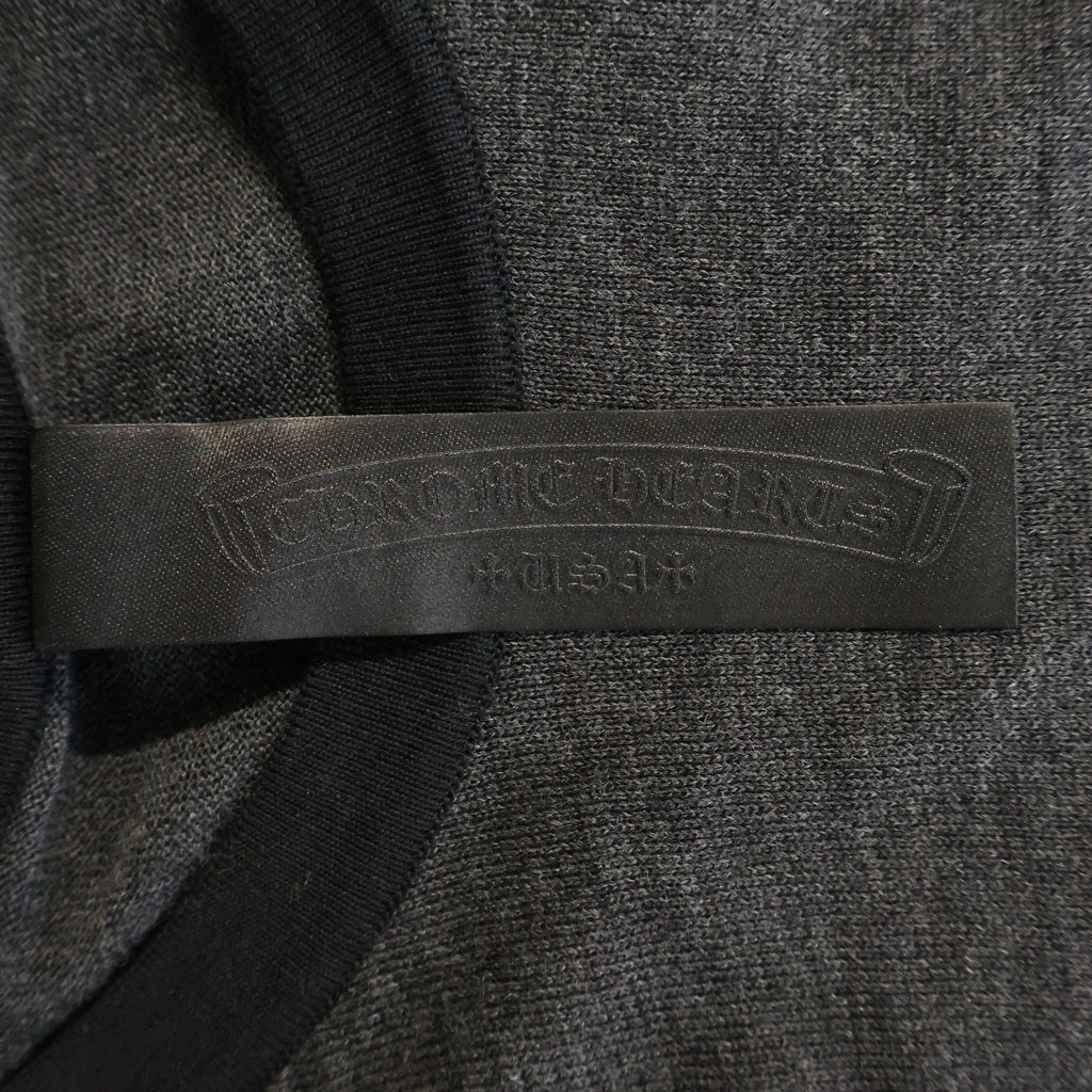 CHROME HEARTS(クロムハーツ) YNOT 3 Cross Patch CH Logo Embroidery Raglan L/S TEE ワイノット クロスパッチ付き ラグランスリーブ 長袖 クルーネック カットソー グレー