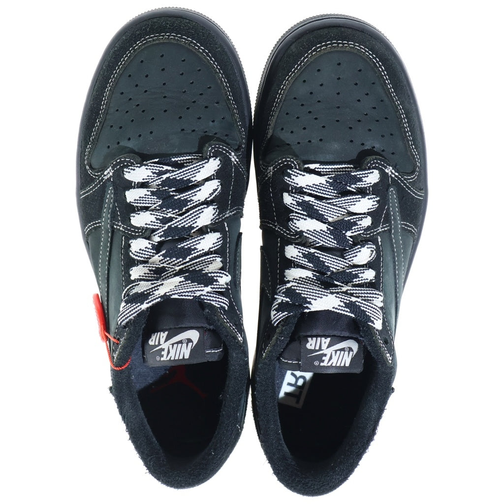 NIKE(ナイキ) ×TRAVIS SCOTT AIR JORDAN 1 LOW OG SP BLACK PHANTOM トラヴィススコット エアジョーダン ブラックファントム ローカットスニーカー ブラック US6.5/24.5cm DM7866-001 レディース