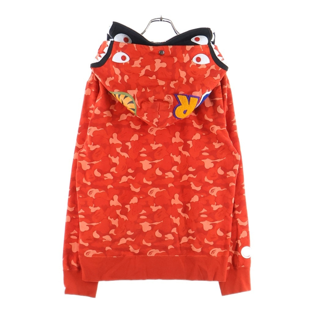 A BATHING APE(アベイシングエイプ) Korea Double shark full zip hoodie 韓国ソウル限定 ダブルシャーク フルジップパーカー フーディ レッド/ブラック 001ZPK221003F