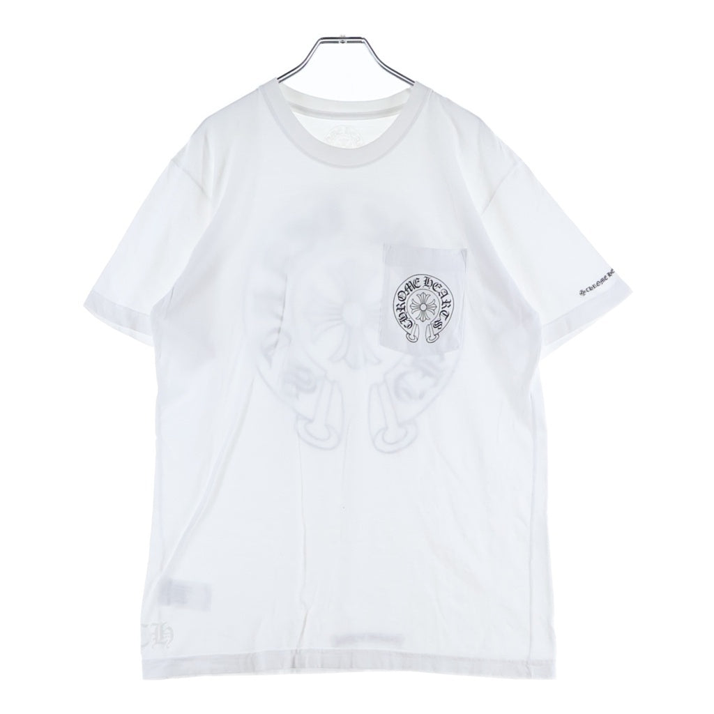 CHROME HEARTS(クロムハーツ) HORSESHOE S/S TEE ホースシュープリント ポケット半袖Tシャツ カットソー ホワイト