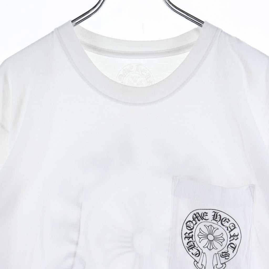 CHROME HEARTS(クロムハーツ) HORSESHOE S/S TEE ホースシュープリント ポケット半袖Tシャツ カットソー ホワイト