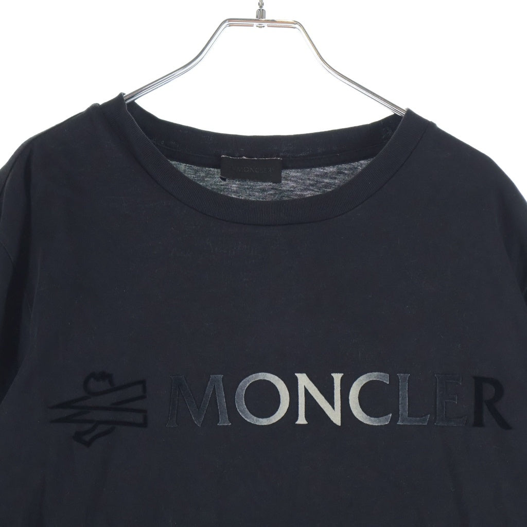 MONCLER(モンクレール) 23AW SS T-SHIRT ロゴプリント クルーネック 半袖Tシャツ カットソー ブラック I20918C00016