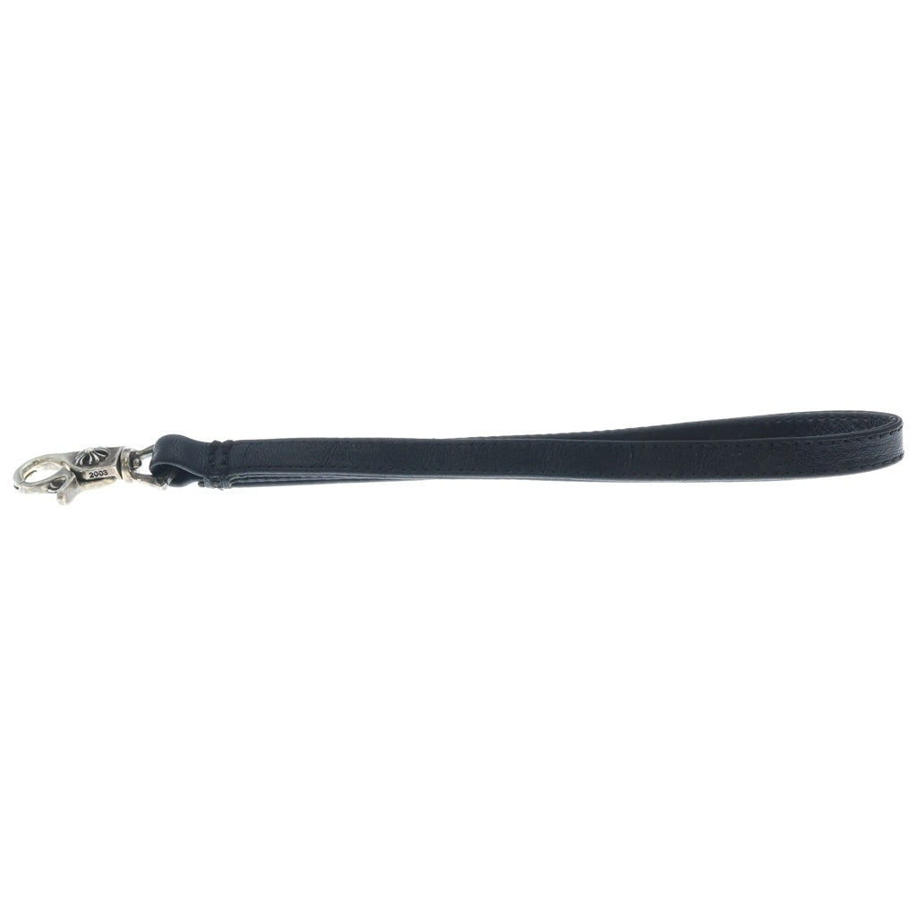 CHROME HEARTS(クロムハーツ) レザーストラップ リストレット クリップホルダー シルバー/ブラック